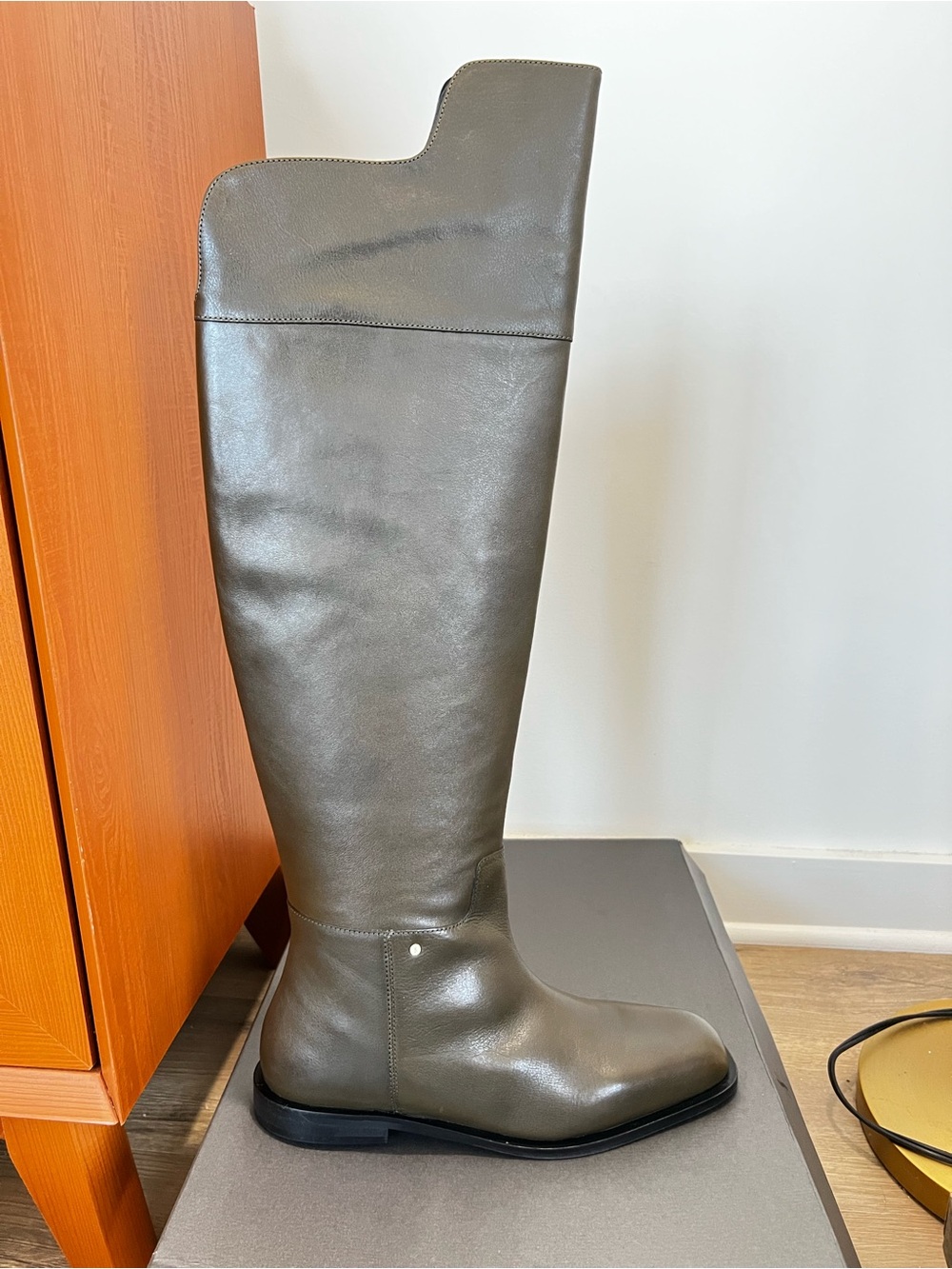 NIB BRONX Kelsie Olive Green Cow Leather Riding Boots - Bronx